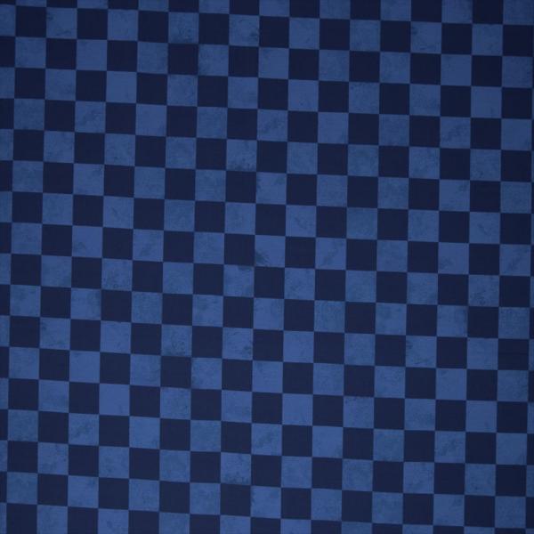 French Terry Sk8 Schachbrettmuster Blau Kombi by Lycklig Design von Swafing